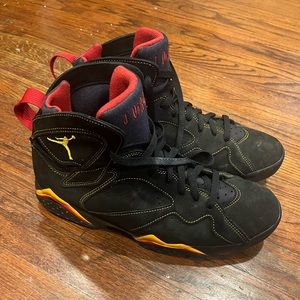 Men's Jordan 7 Retro black/citrus-varsity red